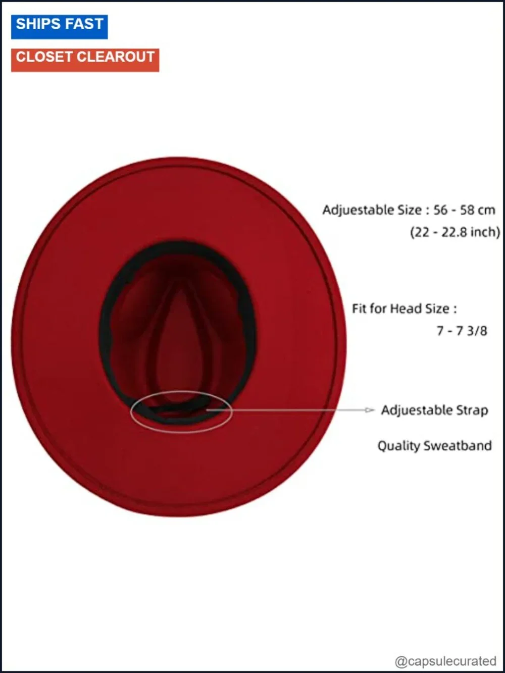 Wide Brim Fedora Hat Women's Wool Polyester Adjustable